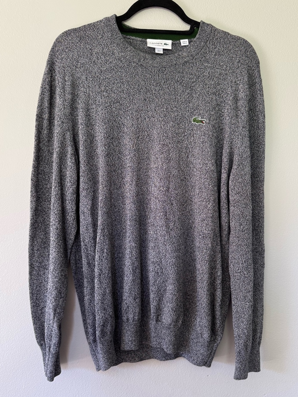 Lacoste Men's Heather Gray Crewneck Sweater Sz L